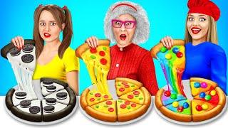 Me vs Grandma vs Chef Cooking Challenge  Cake Decorating Challenge by MEGA GAME