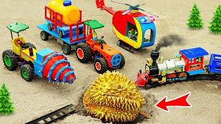 Diy tractor mini Bulldozer to making concrete road  Construction Vehicles Road Roller #52