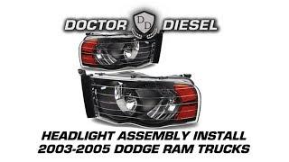 Headlight Assembly Install for 2003-2005 Dodge Ram Trucks