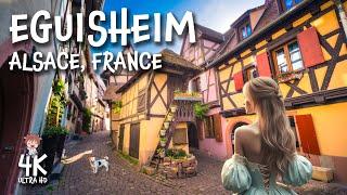 EGUISHEIM FRANCE 4K walk. Belle’s village?  A beautiful medieval town in Alsace