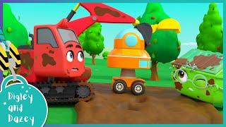  Robot Digger Returns  - DIGLEY AND DAZEY  Construction Truck SongsCartoons for Kids