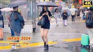 【4k hdr】 3 Hours Rainy day Walk in Shibuya 渋谷 Tokyo Japan  Relaxing Natural City ambience