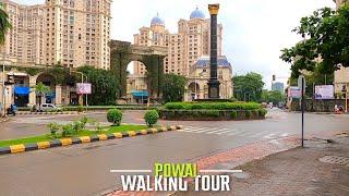 4K Virtual Walking Tour through Hiranandani Gardens Powai on a Rainy Morning  Mumbai