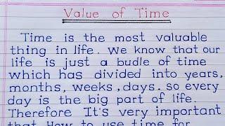 value of time essay in english  essay on value of time  essay on time value