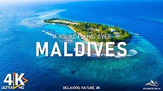 MALDIVES 4K UHD - Maldives Aerial Tour Stunning Views from Above With Relaxing Music