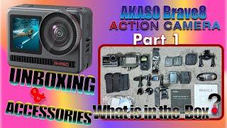 Akaso Action Camera Brave 8 Unboxing & introducing its accessories