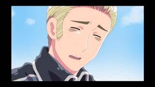 Hetalia Axis Powers - Germany kisses italy on the cheek Cute =^_^=