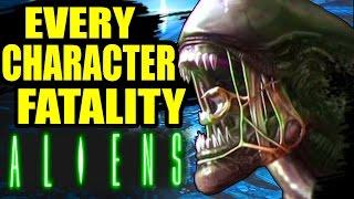 Mortal Kombat X Alien Fatality Performs All Character Fatalities and X-Rays  MK X Alien Fatality