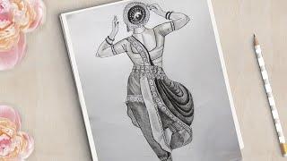 How to Draw a Girl With Traditional Dance  Traditional Girl Drawing