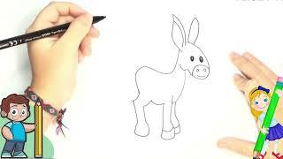 Como Dibujar un Burro Facil  Dibujos para Niños Paso a Paso #dibujosfaciles