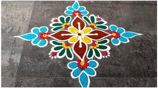 Navratri Simple Rangoli Design 2024  Avani Matham Sashti Pooja Design - Kolam  Mugulu  New