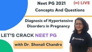 Diagnosis of Hypertensive Disorders in Pregnancy  Target NEET PG 2021  Dr. Shonali Chandra