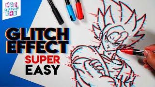 How to DRAW GLITCH EFFECT *Easy Trick*  In Hindi