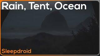 ► Rain in a Tent by the Ocean Rainstorm and Ocean Wave Sounds for Sleeping Night 10 hours lluvia