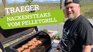 TRAEGER Pelletgrill  Kalieber Nackensteaks vom Aktivstall-Schwein