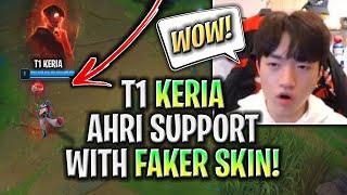 KERIA CRAZY NEW META AHRI SUPPORT *FAKER AHRI SKIN*  T1 Keria Plays Ahri Support vs Ashe