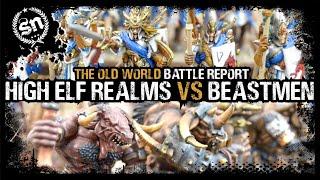 Beastmen Brayherds vs High Elf Realms - Warhammer Old World Battle Report