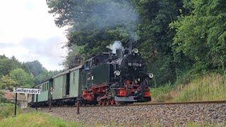 Fotofreitag auf der Weißeritztalbahn 2023  Unterwegs mit der VI K 99 1713-9 und dem DR Zug