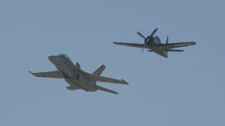 F-18 and F8F Bearcat. Mather Airport. Saturday. 2023. 4K 60fps.