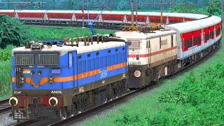 WAG7 RESCUE WAP7 LHB EXPRESS TRAIN  BUMPY RAILROAD Train Simulator  Railworks  NTG GAMING