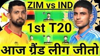 ZIM vs IND Dream11 Team Prediction  Zimbabwe vs India Dream11 Prediction 