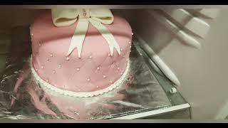 Pink and white Birthday or Party Cake Meenas cooking and baking