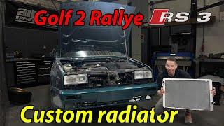 Golf 2 Rallye build X RS3 Custom radiator.