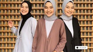 Baju Tunik Muslimah Polos Cantik Dengan Aksen Tali dan Opnaisel  Briella Tunik 05