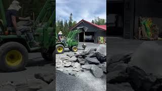 Rockin DIY Landscaping With A John Deere Tractor Moving Large Boulders Like A Pro