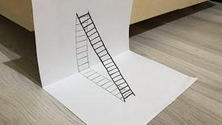 3 boyutlu merdiven çizimi. 3D ladder drawing