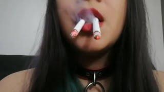 chain-smoker feature double cigarette at once on camera  hot double smoking girl hd video LEGAL lv