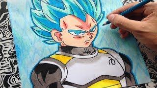 como dibujar a vegeta ssj dios azul  how to draw vegeta ssj god blue  Dragón Ball Super