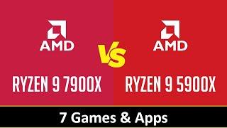 RYZEN 9 7900X vs RYZEN 9 5900X - Apps & Gaming 1080p 1440p RTX 4090