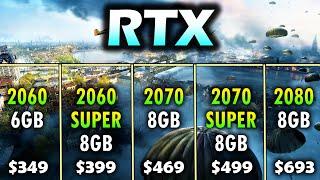 RTX 2060 vs RTX 2060 SUPER vs RTX 2070 vs RTX 2070 SUPER vs RTX 2080  1080p 1440p 4K Benchmark