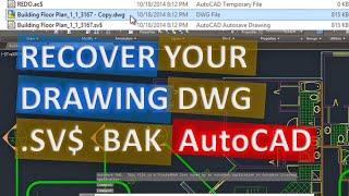 Recover AutoCAD file DWG .SV$ .BAK easy and fast Find Autosave or Backup File