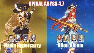 C0 Navia Hypercarry & C0 Nilou Bloom  Spiral Abyss 4.7  Genshin Impact