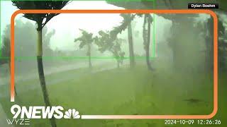 Security camera captures moment Florida tornado blew in from Hurricane Milton