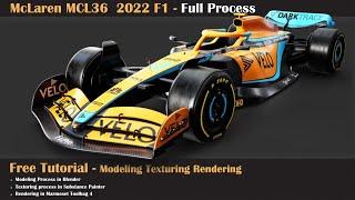 Free Tutorial Blender and Substance Painter - McLaren MCL36 2022 F1