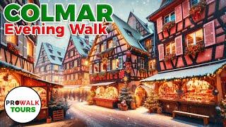 Colmar France Evening Walk - Christmas Markets - 4K60fps with Captions