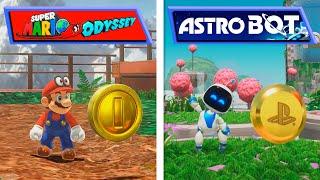 Astro Bot VS Super Mario Odyssey  Physics Animations Interaction & Details Comparison