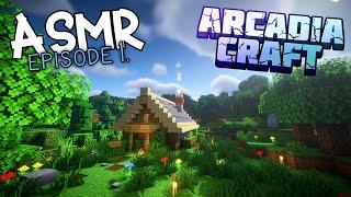 ASMR Arcadia Craft Ep 1. Building A Cozy Cabin Soft Whispering & Gum Chewing for Deep Sleep