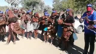 Hon. van den Heever dancing with the Himba women