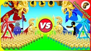 RED vs BLUE Golden Spearton Stick Figure Battle  Stick War Legacy Mod VIP  Animugen2048