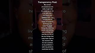 Transparency Post #yabigsistah