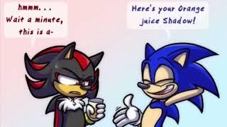 Shadow drinking pee from Sonic Sonic Comic