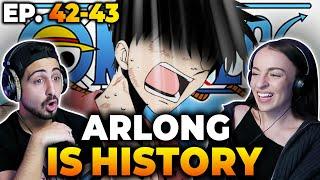 LUFFY VS ARLONG WAS CRAZY  *ONE PIECE* Episodes 42-43 REACTION