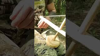 DIY Primitive Pump Drill and Make a Fire #shorts