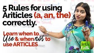 5 Advanced Rules to use Articles an an the correctly  Mistakes with Articles  English Grammar