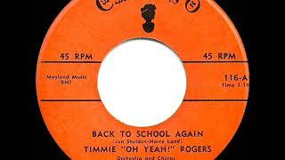 1957 HITS ARCHIVE Back To School Again - Timmie “Oh Yeah” Rogers
