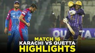 PSL 9  Full Highlights  Karachi Kings vs Quetta Gladiators  Match 16  M2A1A